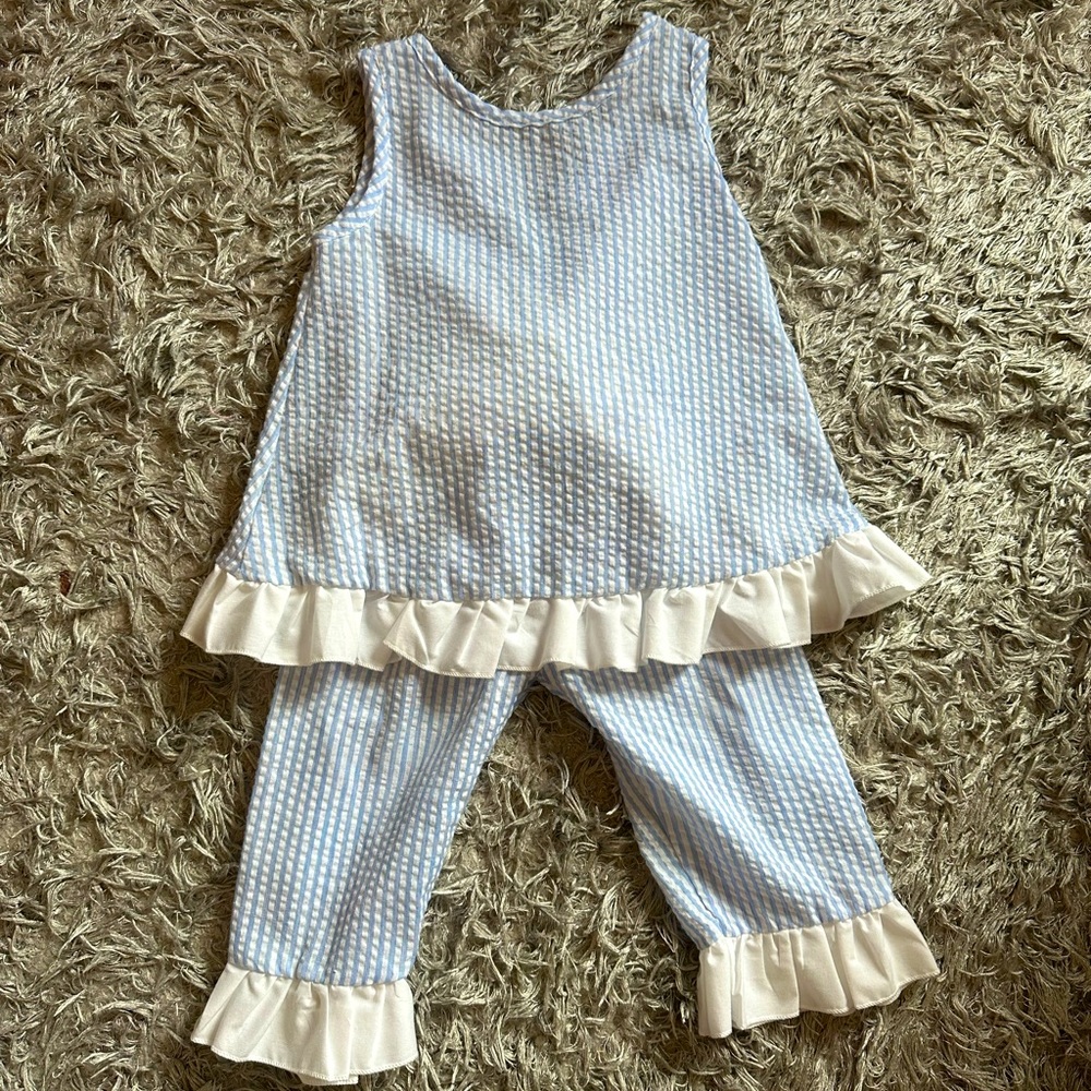 Seersucker matching set 3t